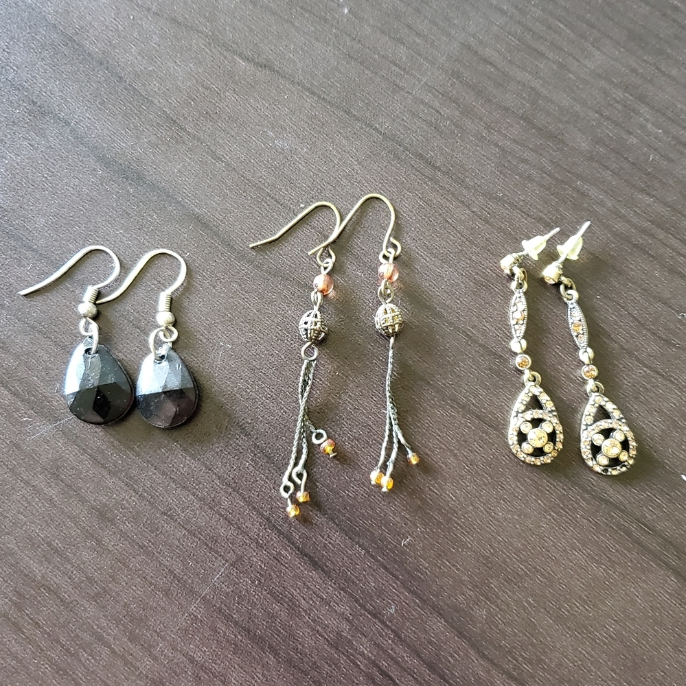 Vintage earring trio.